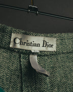 "Christian Dior" 80's-90's Classic green tweed trousers