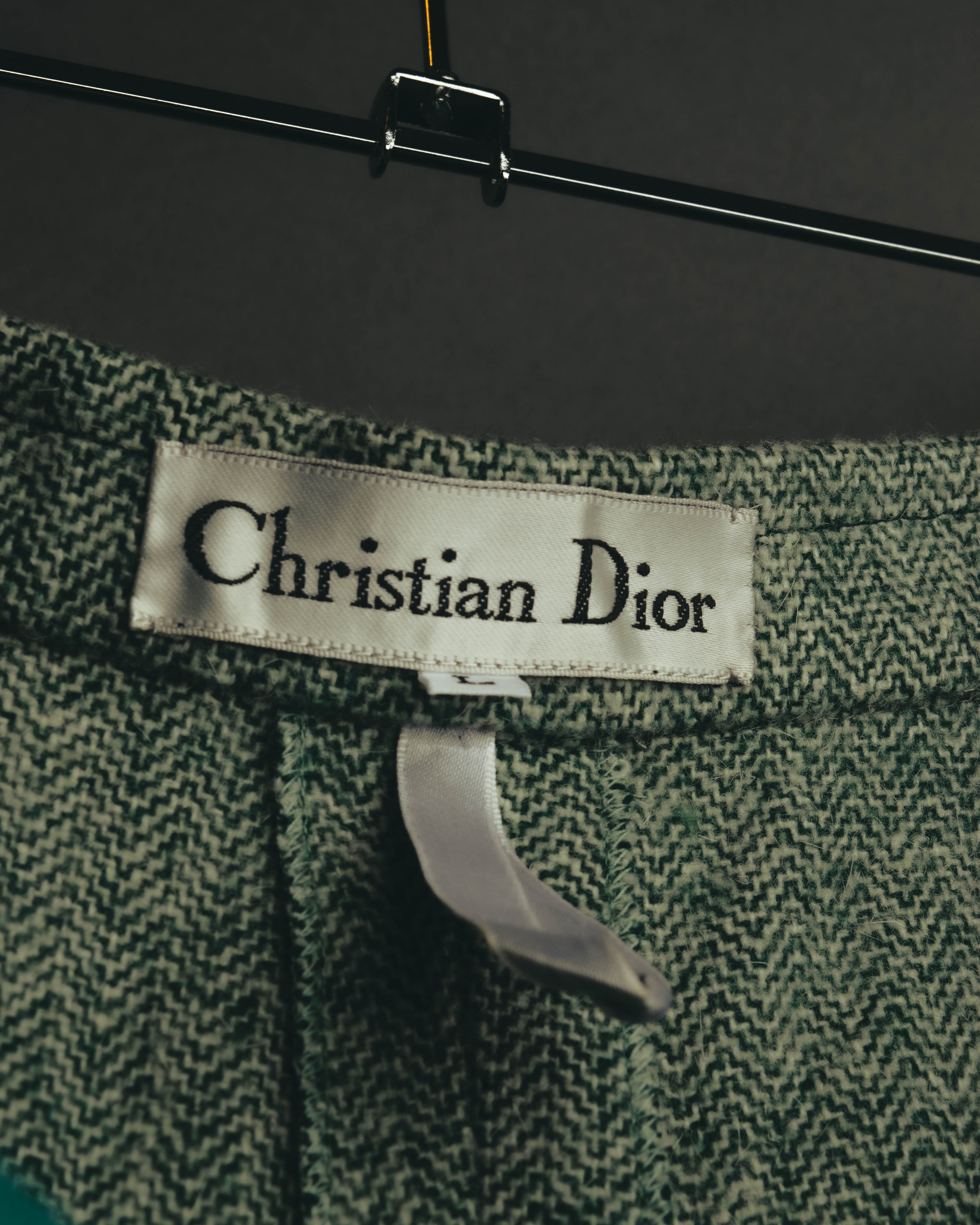 "Christian Dior" 80's-90's Classic green tweed trousers