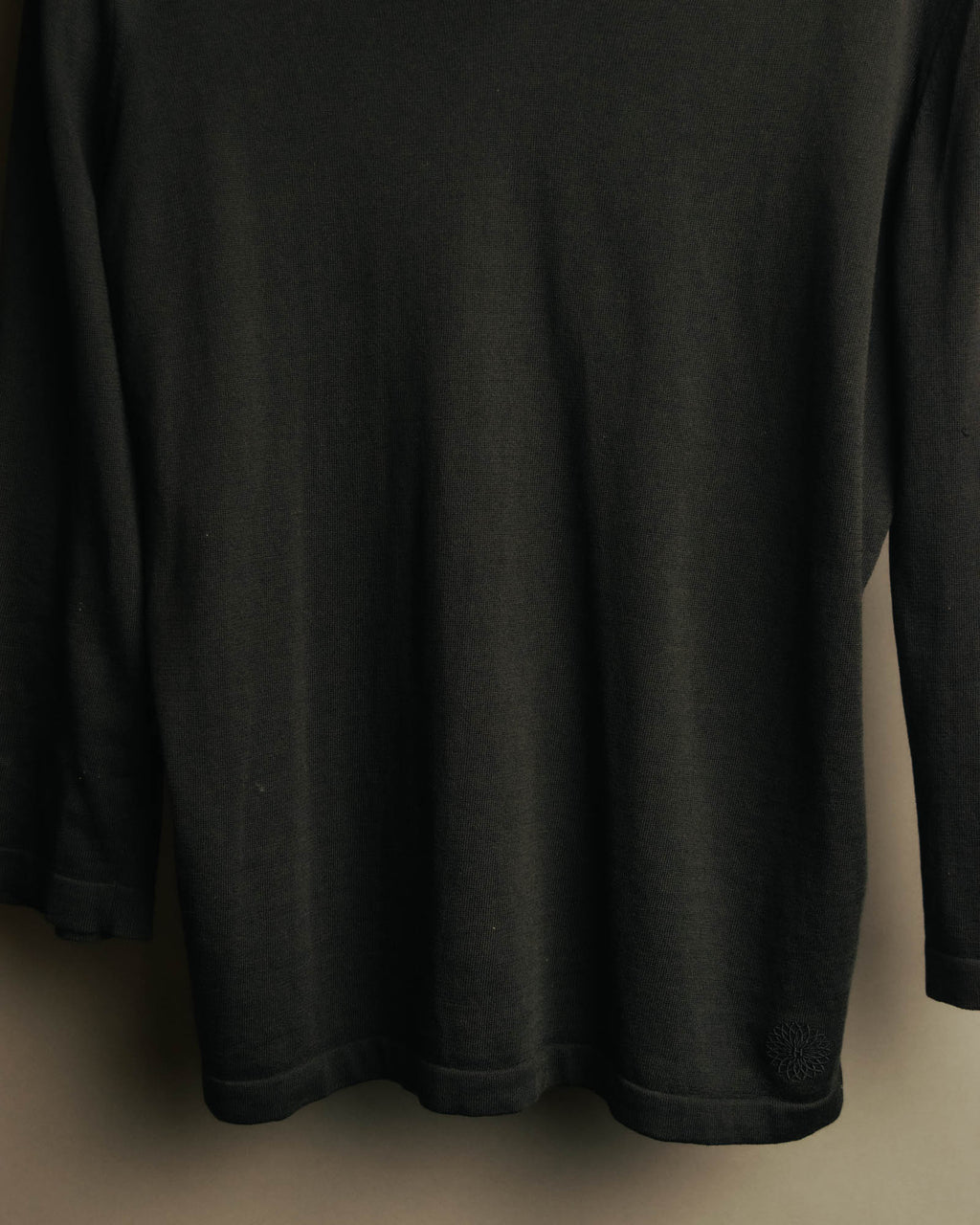 “HERMÈS” 90’s-00’s Lace panel silk cotton knit top