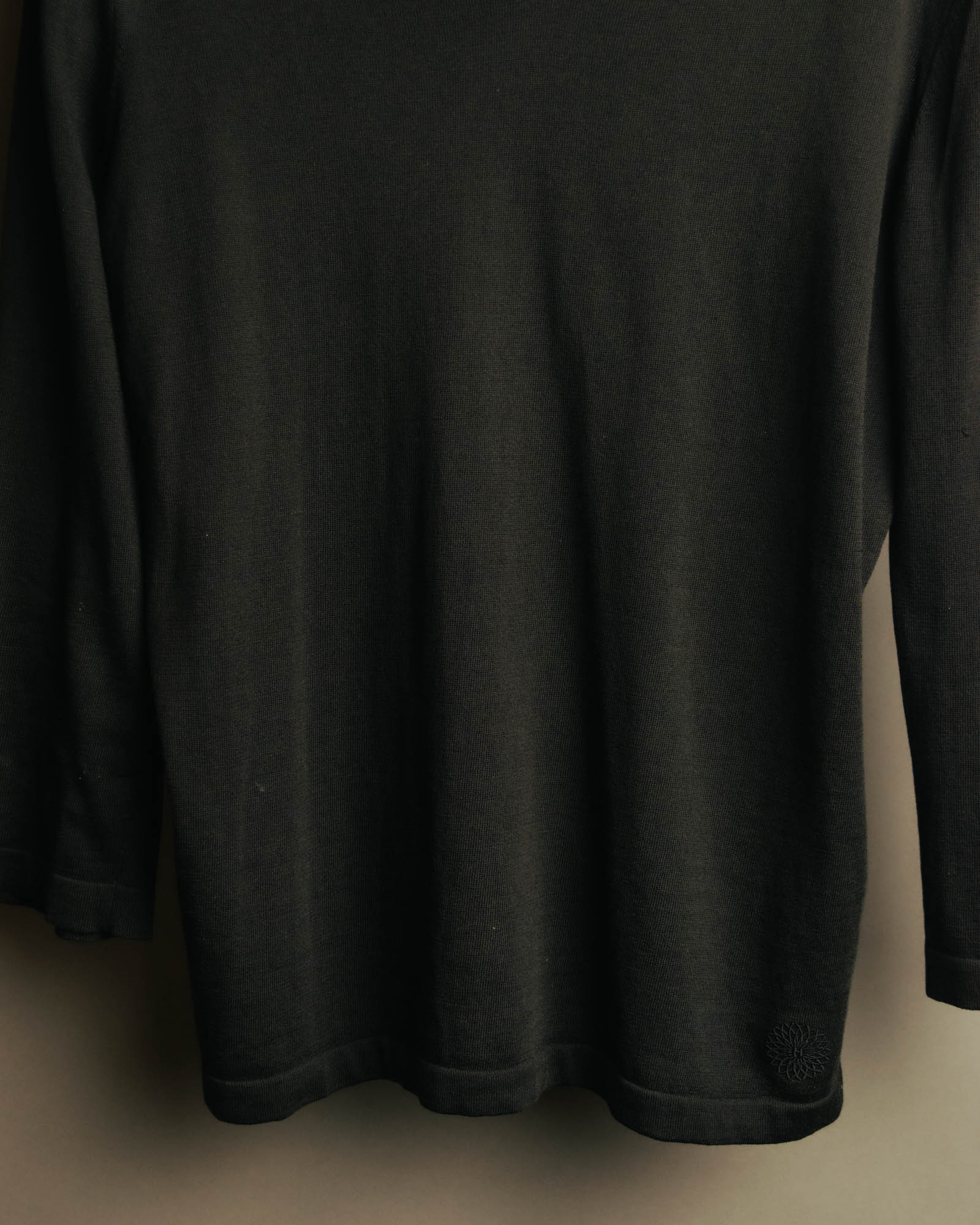 “HERMÈS” 90’s-00’s Lace panel silk cotton knit top