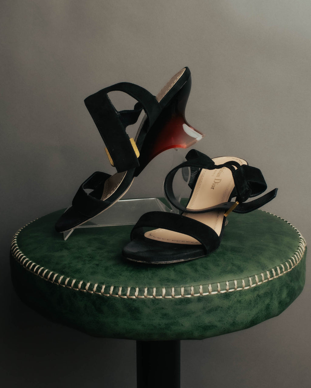 "Christian Dior" 00's Sculptural strappy heeled sandals