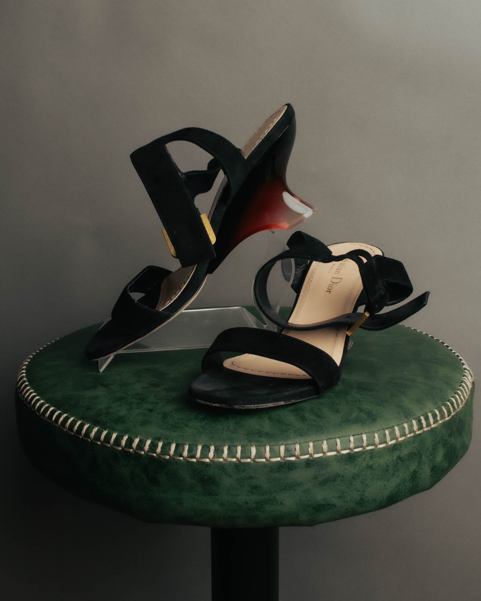"Christian Dior" 00's Sculptural strappy heeled sandals