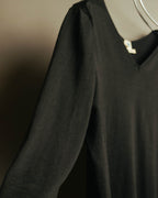 “HERMÈS” 90’s-00’s Lace panel silk cotton knit top