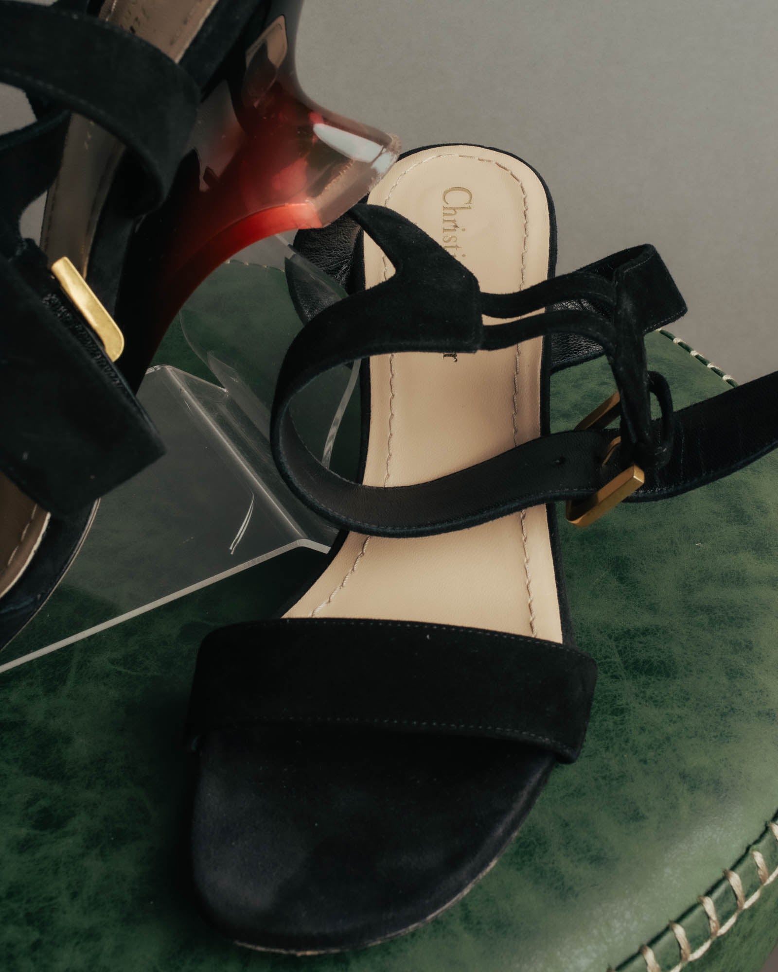 "Christian Dior" 00's Sculptural strappy heeled sandals