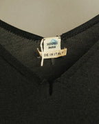 “HERMÈS” 90’s-00’s Lace panel silk cotton knit top