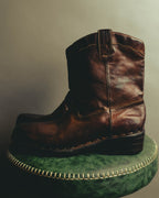 "Emporio Armani" Richly patinated leather western boots