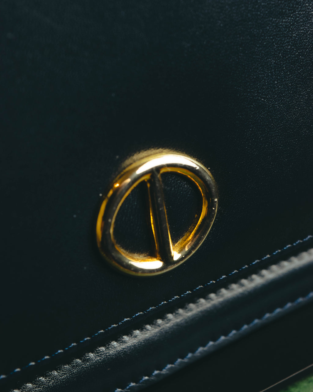 "Christian Dior" 80's-90's Glossy leather flap shoulder bag