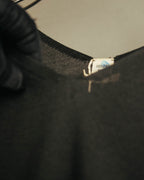 “HERMÈS” 90’s-00’s Lace panel silk cotton knit top