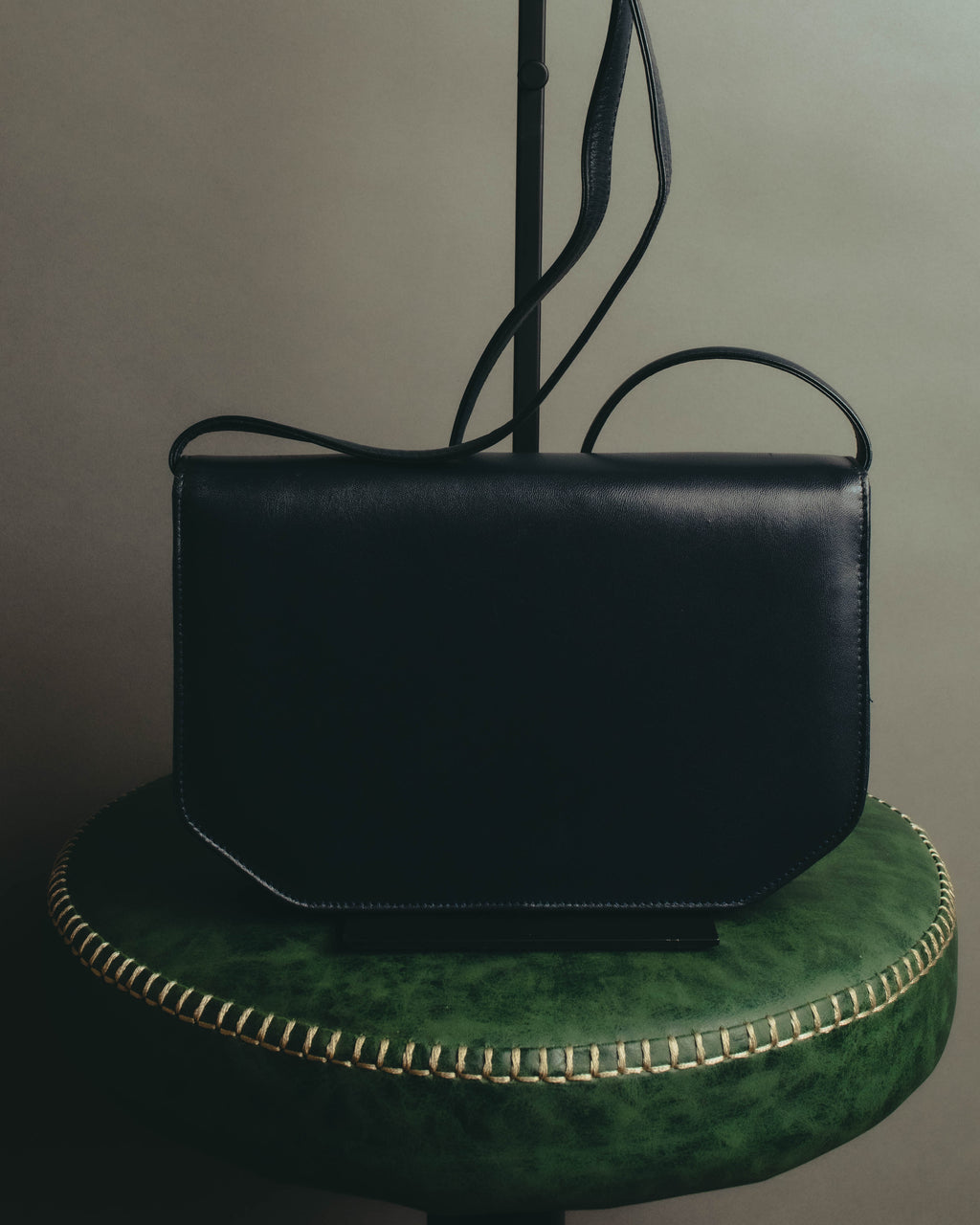 "Christian Dior" 80's-90's Glossy leather flap shoulder bag