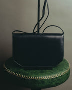 "Christian Dior" 80's-90's Glossy leather flap shoulder bag