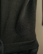 “HERMÈS” 90’s-00’s Lace panel silk cotton knit top
