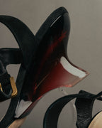 "Christian Dior" 00's Sculptural strappy heeled sandals