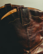 "Emporio Armani" Richly patinated leather western boots
