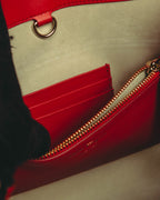 –SPECIAL– "Salvatore Ferragamo" 10's-20's Structured leather top-handle shoulder bag
