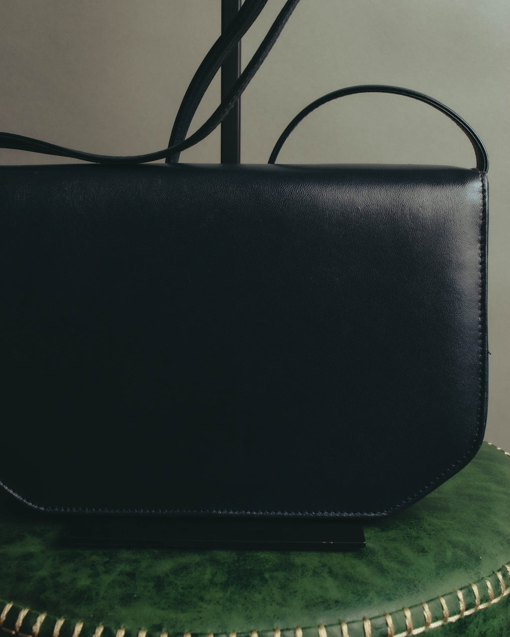 "Christian Dior" 80's-90's Glossy leather flap shoulder bag