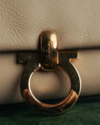 “Salvatore Ferragamo” 90’s-00’s Gancini leather shoulder bag