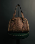 "Miu Miu" 90's-00's Croc embossed leather shoulder bag