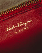 –SPECIAL– "Salvatore Ferragamo" 10's-20's Structured leather top-handle shoulder bag