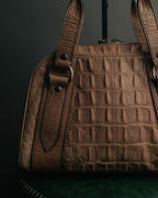 "Miu Miu" 90's-00's Croc embossed leather shoulder bag