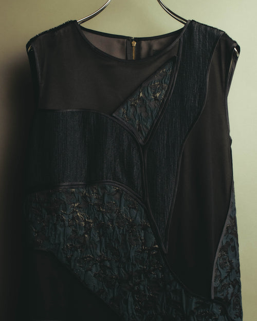 "LANVIN COLLECTION" 2010's Textured jacquard sleeveless long dress