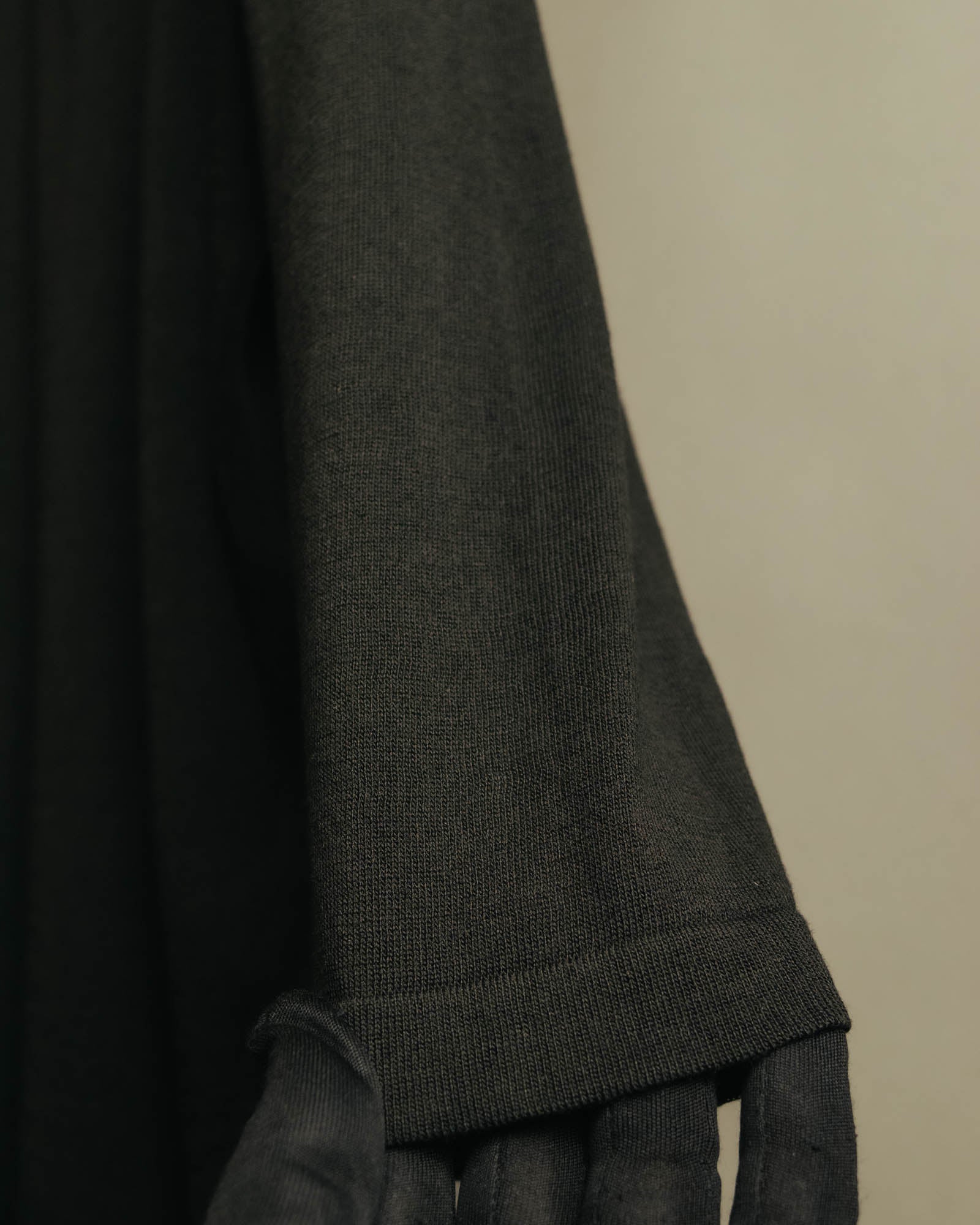 “HERMÈS” 90’s-00’s Lace panel silk cotton knit top