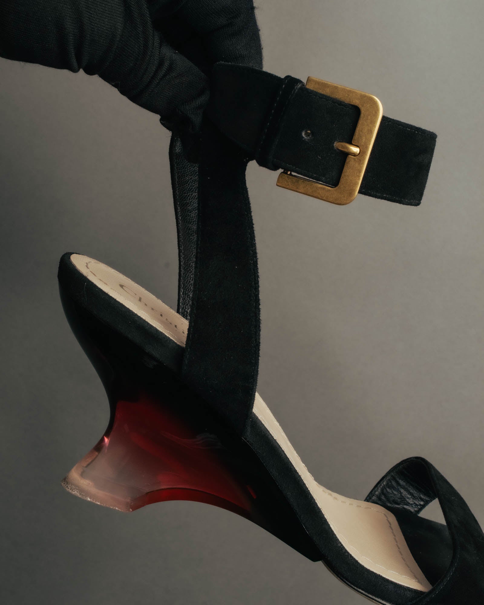 "Christian Dior" 00's Sculptural strappy heeled sandals