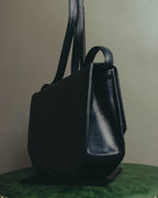 "Christian Dior" 80's-90's Glossy leather flap shoulder bag