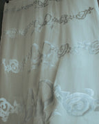 -SPECIAL- “Christian Dior” 90’s-00’s Sheer silk blend rose and ribbon motif scarf