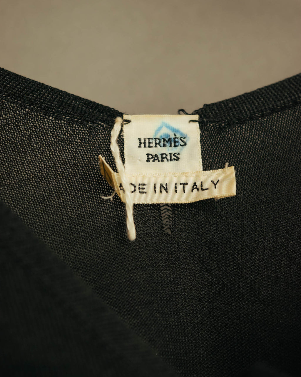 “HERMÈS” 90’s-00’s Lace panel silk cotton knit top