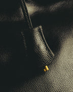 "JULIEN LACROIX" 90's Classic black leather top handle handbag