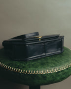 "Christian Dior" 80's-90's Glossy leather flap shoulder bag