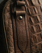 "Miu Miu" 90's-00's Croc embossed leather shoulder bag