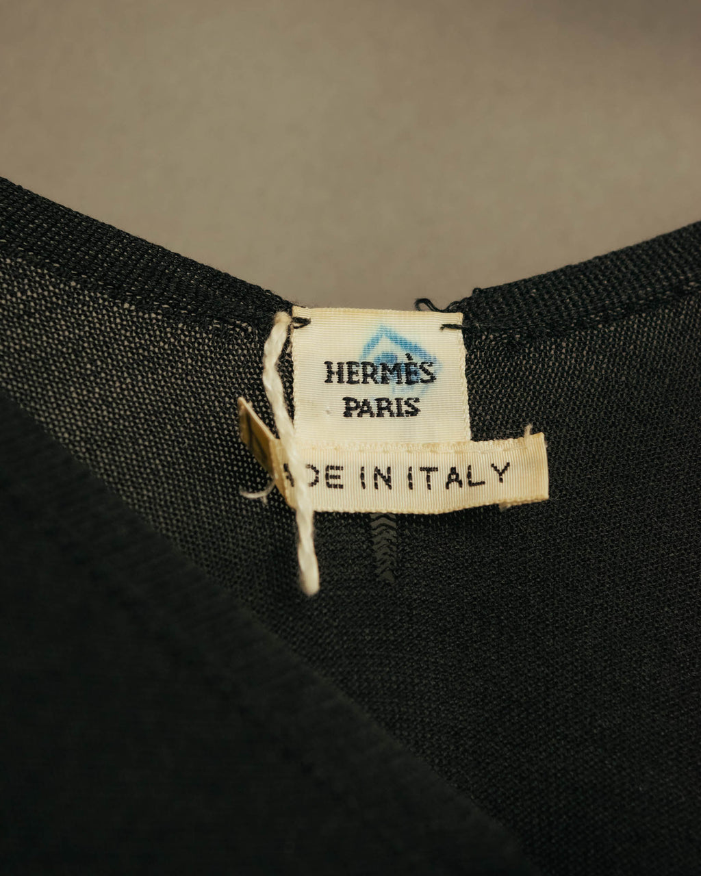“HERMÈS” 90’s-00’s Lace panel silk cotton knit top