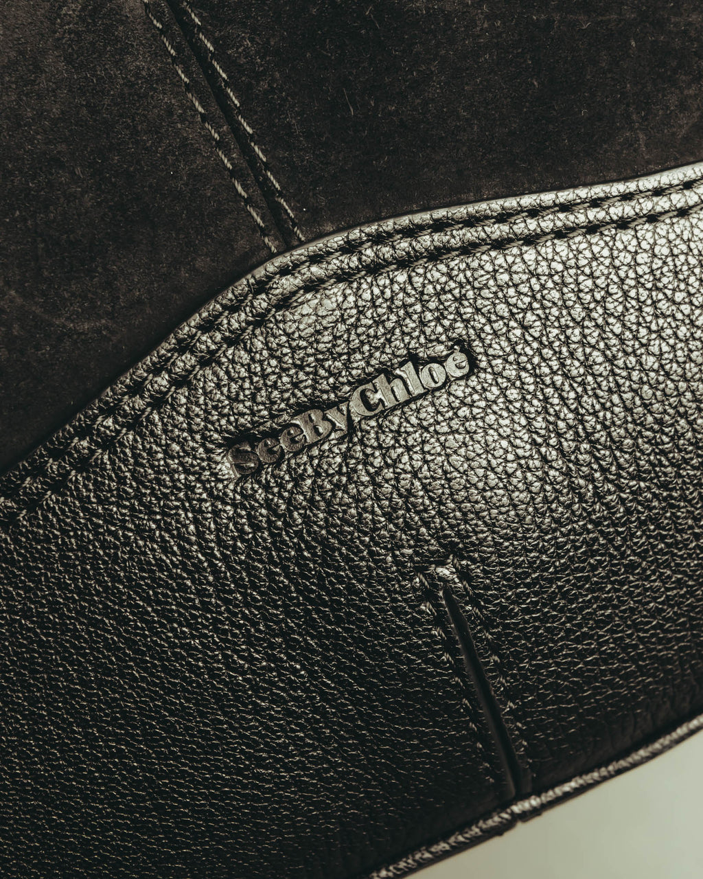 "See By Chloé" Black suede hobo shoulder bag