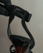 "Christian Dior" 00's Sculptural strappy heeled sandals