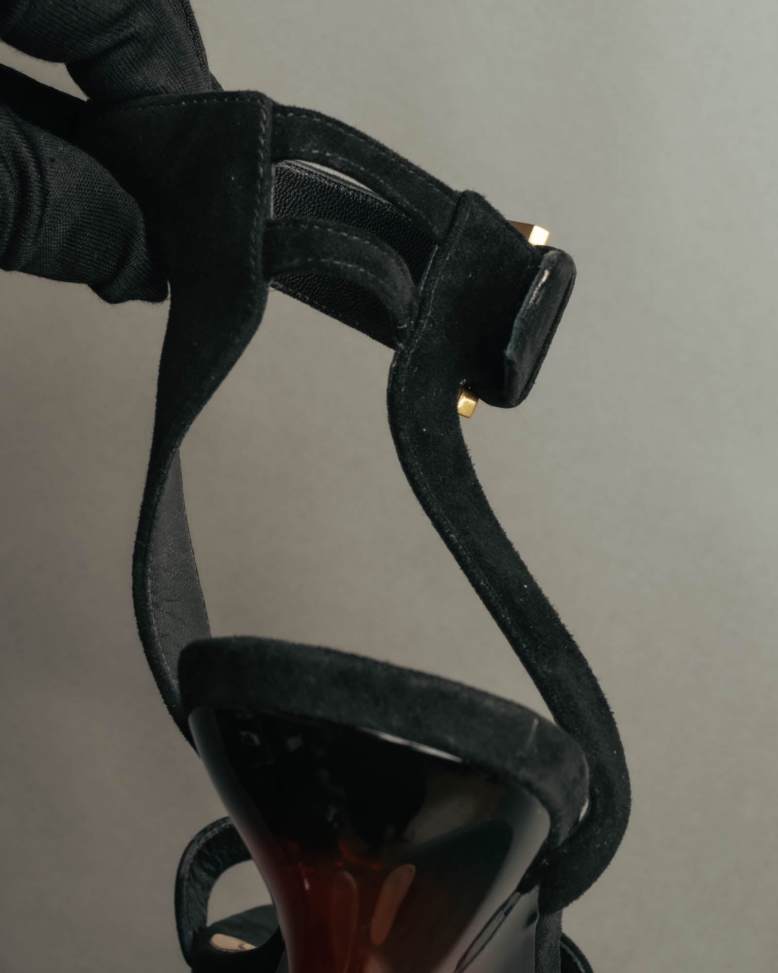 "Christian Dior" 00's Sculptural strappy heeled sandals