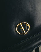 "Christian Dior" 80's-90's Glossy leather flap shoulder bag
