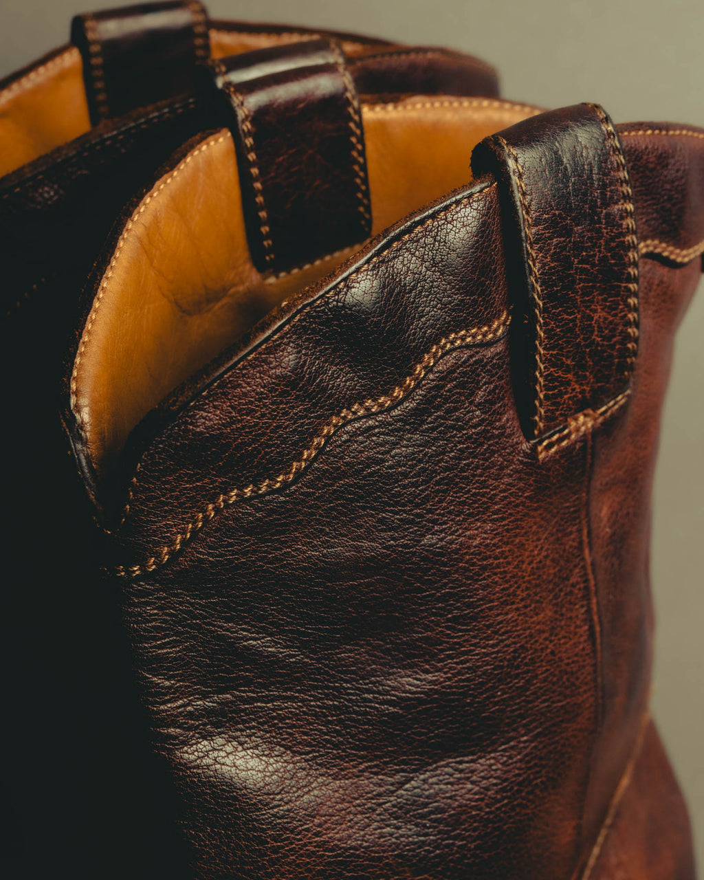 "Emporio Armani" Richly patinated leather western boots