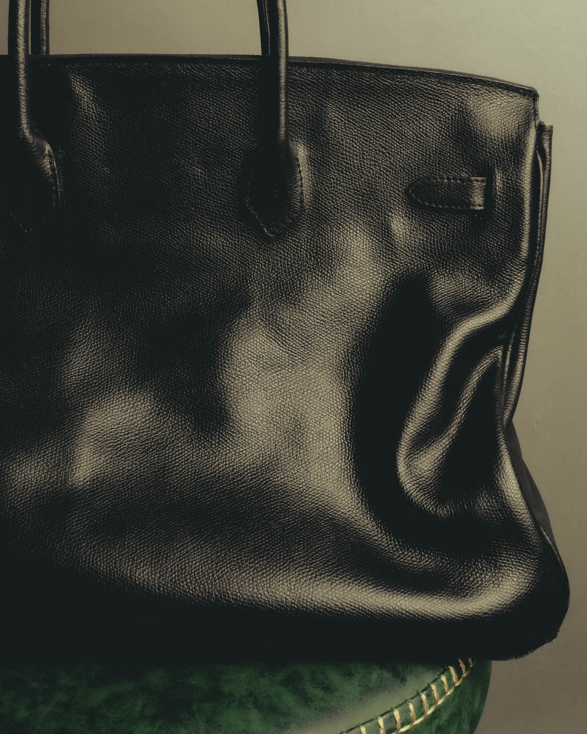 "JULIEN LACROIX" 90's Classic black leather top handle handbag