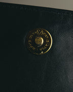 "Christian Dior" 80's-90's Glossy leather flap shoulder bag
