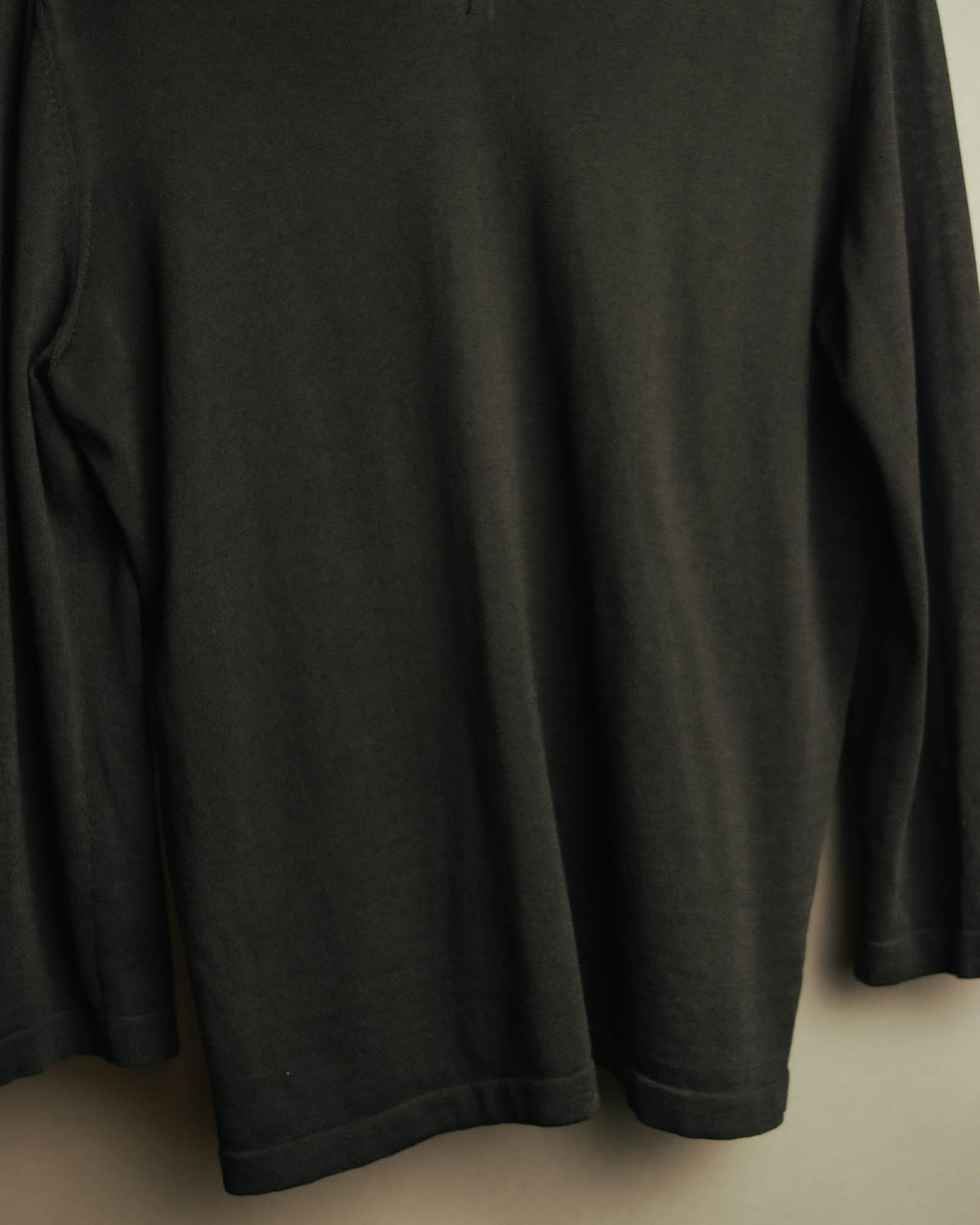 “HERMÈS” 90’s-00’s Lace panel silk cotton knit top