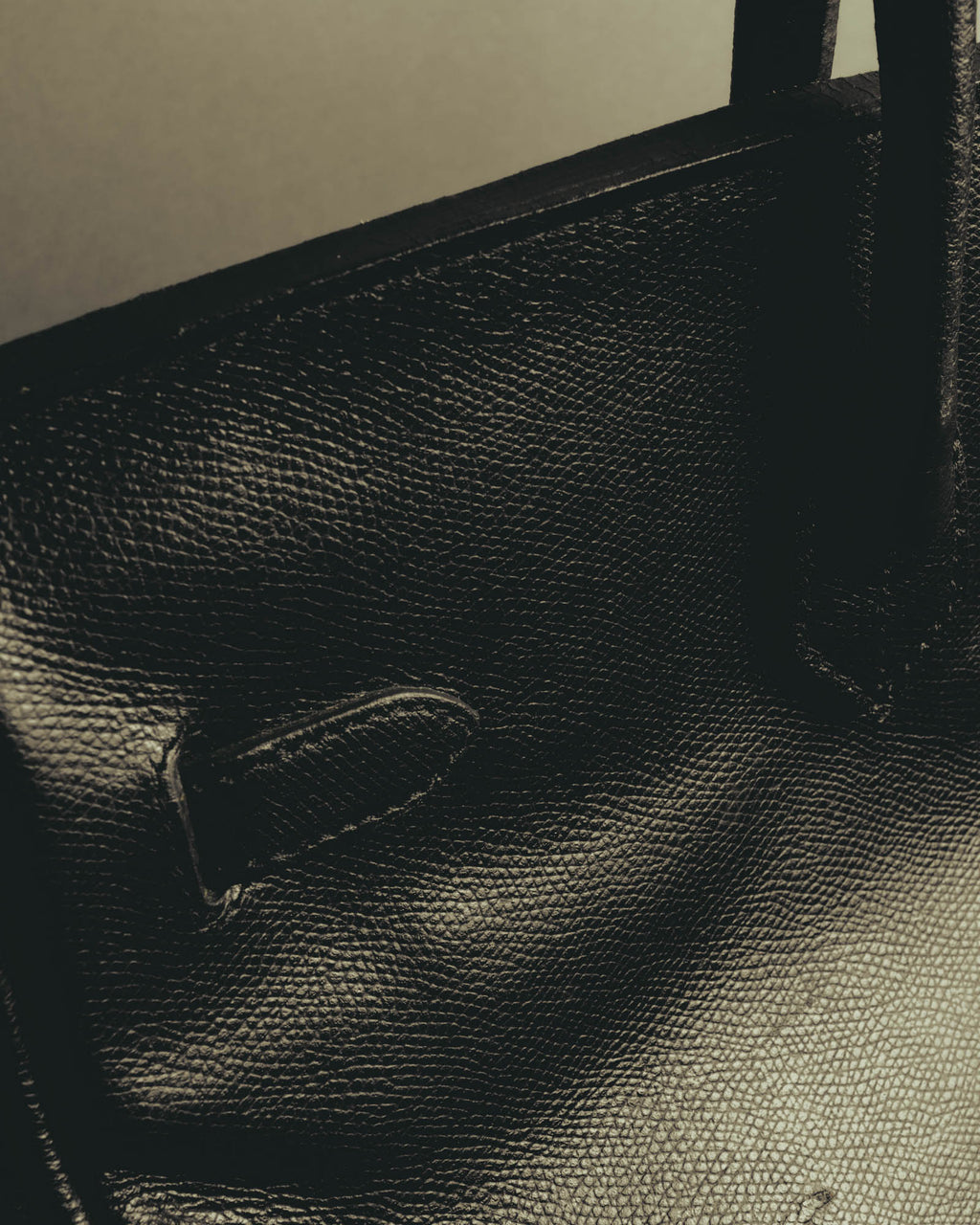 "JULIEN LACROIX" 90's Classic black leather top handle handbag