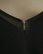 “HERMÈS” 90’s-00’s Lace panel silk cotton knit top