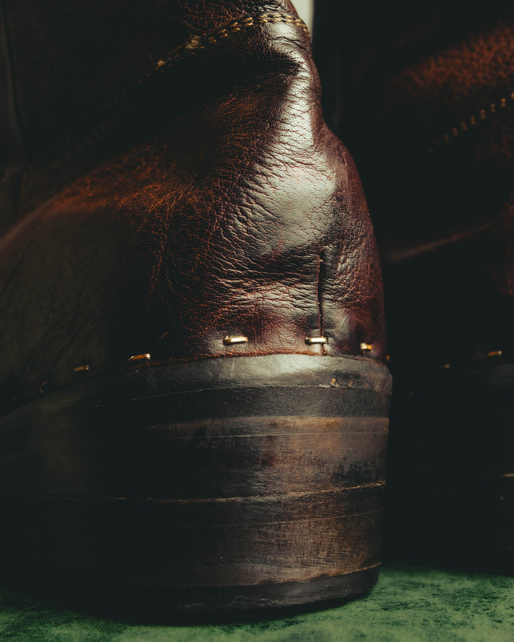 "Emporio Armani" Richly patinated leather western boots