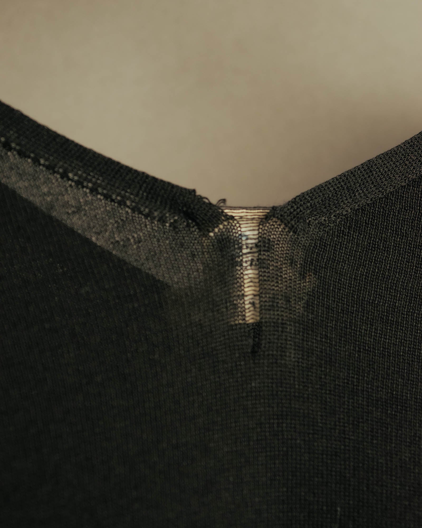 “HERMÈS” 90’s-00’s Lace panel silk cotton knit top