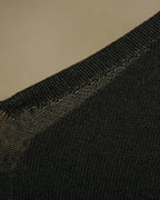“HERMÈS” 90’s-00’s Lace panel silk cotton knit top