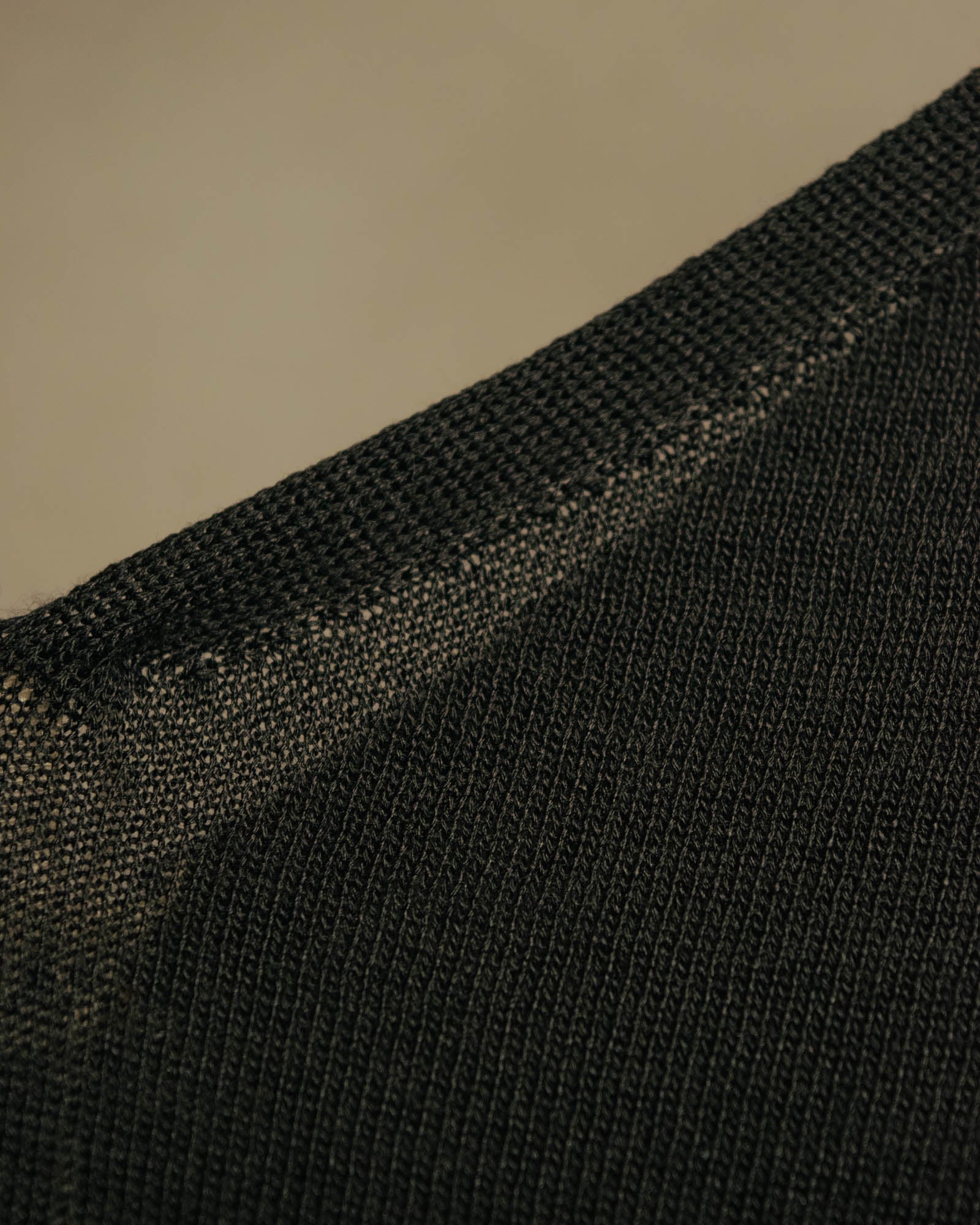 “HERMÈS” 90’s-00’s Lace panel silk cotton knit top