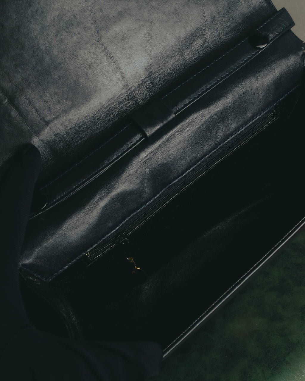 "Christian Dior" 80's-90's Glossy leather flap shoulder bag