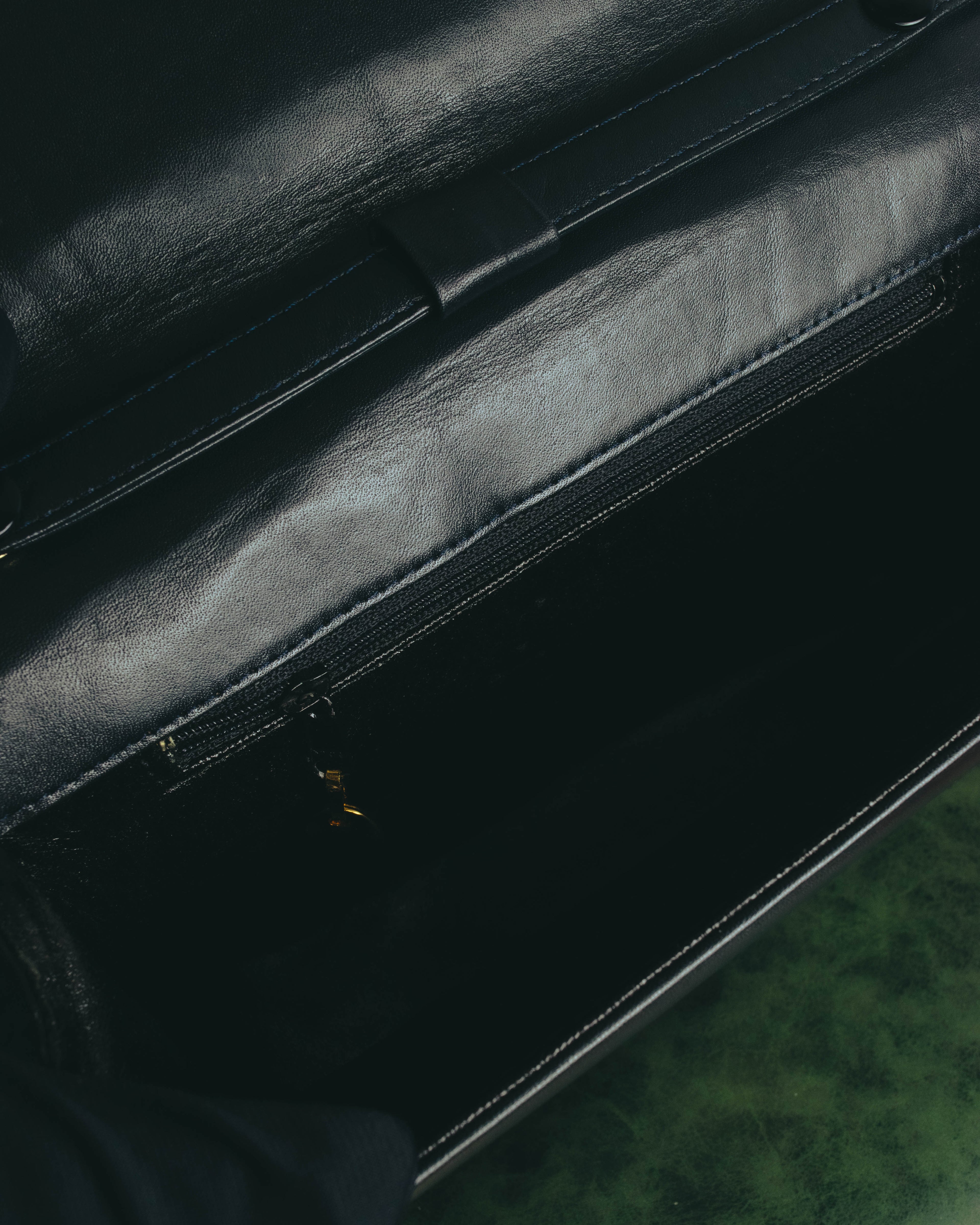 "Christian Dior" 80's-90's Glossy leather flap shoulder bag