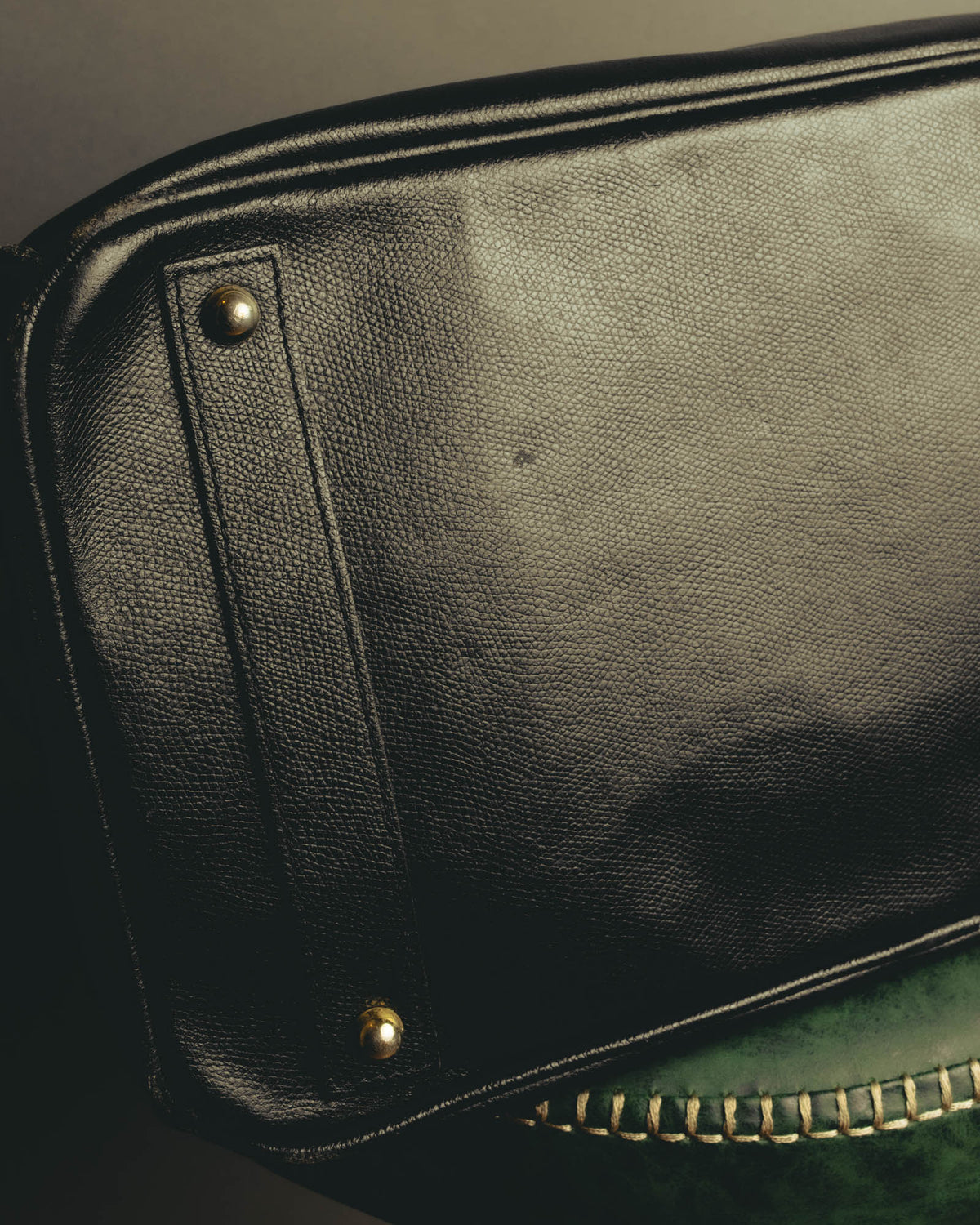 "JULIEN LACROIX" 90's Classic black leather top handle handbag